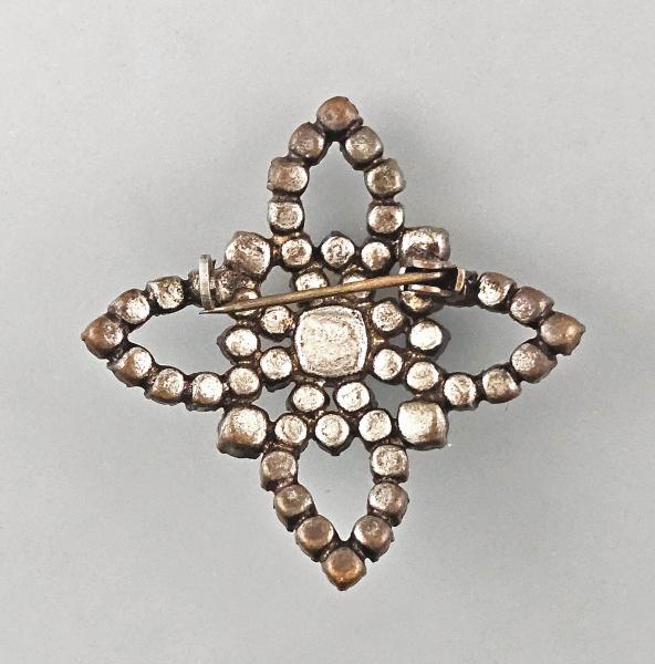 Modeschmuck-Brosche Vintage gelb / braune Strasssteine