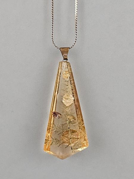 Modeschmuck-Kette Vintage vergoldet Anhänger Muschel-Pflanzen