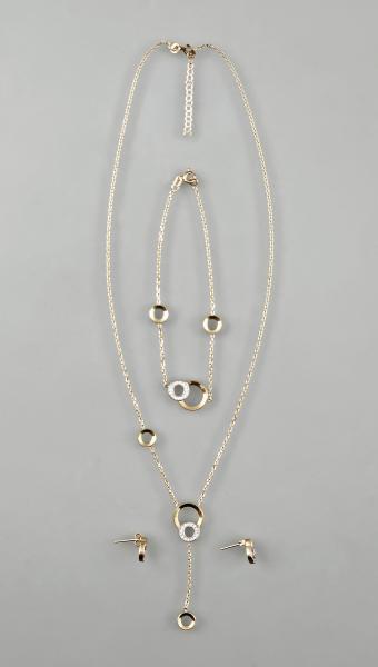 Gold-Garnitur Armband Ohrstecker Collier