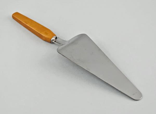 Tortenheber Metallguss silberfarben 40er Jahre Bakelitgriff L22cm
