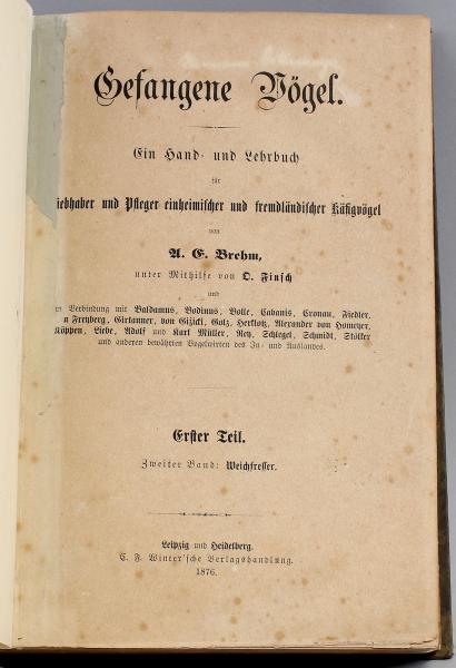 Gefangene Vögel - Ein Hand- und Lehrbuch v. 1876