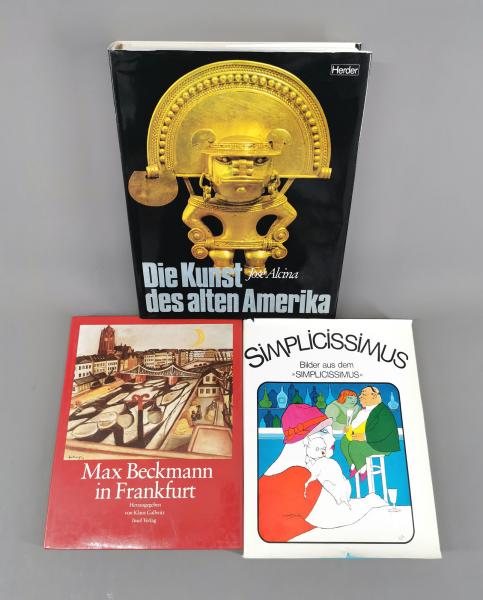 3 Bücher Kunst Simplicissimus Beckmann Kunst altes Amerika