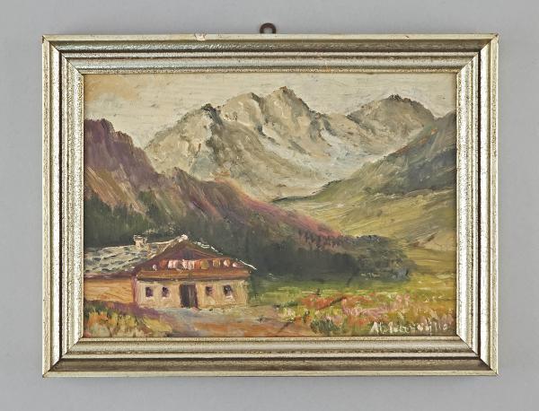 Marschner, Alpenlandschaft mit Almhütte