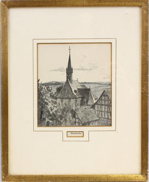 Unsigniert, Radierung Wehrshausen.