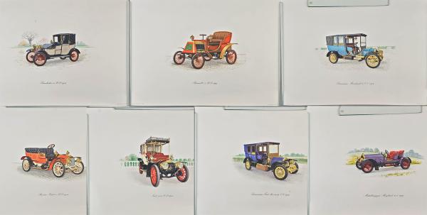 7 Drucke Oldtimer Vintage 60er Jahre MAßE ??????