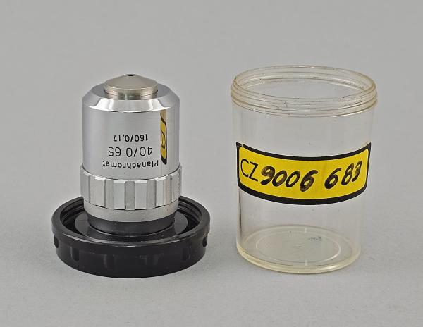 Mikroskop-Objektiv Carl Zeiss Jena Planachromat 40/0,65 160/0,17 RMS Vorserie?
