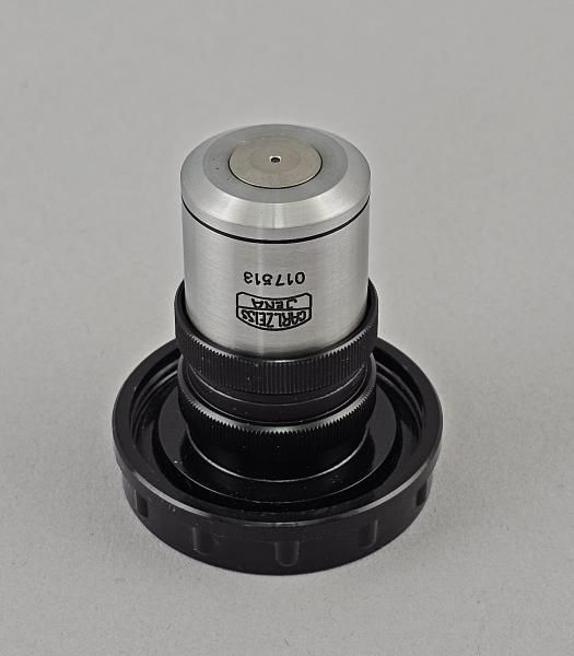Mikroskop-Objektiv Carl Zeiss Jena HI 100/1,25 160/0,17-A Irisblende RMS