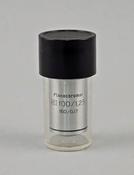 Mikroskop-Objektiv Carl Zeiss Jena Planachromat HI 100/0,25 160/0,17 RMS