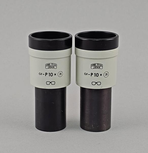 Mikroskop-Okular Paar Carl Zeiss Jena GF-P 10x 20 Brille 23,2mm