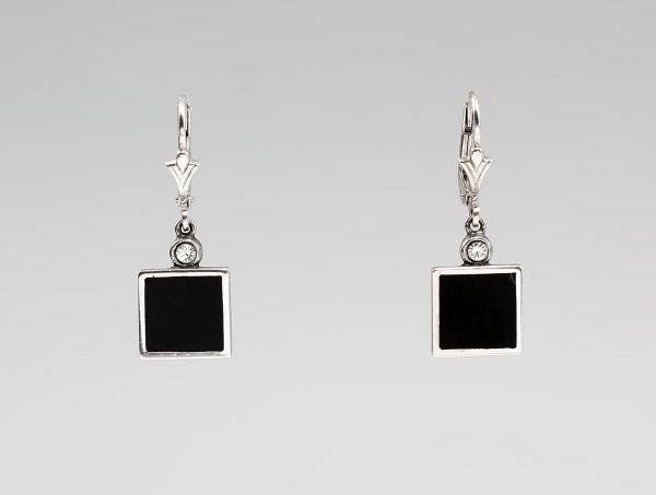 Ohrringe Swarovski Stein Onyx
