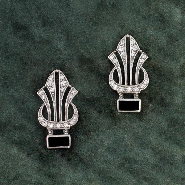 Onyx Ohrclips Swarovski Steine