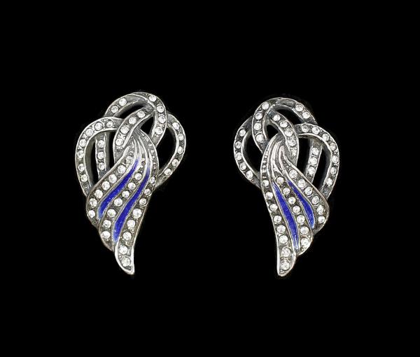 emaillierte Ohrringe Swarovski Steine