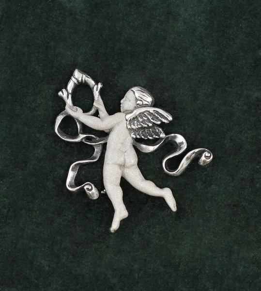 Jugendstil Brosche Putto