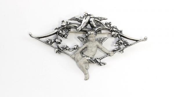 Jugendstil Brosche Putto