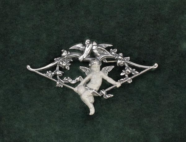 Jugendstil Brosche Putto