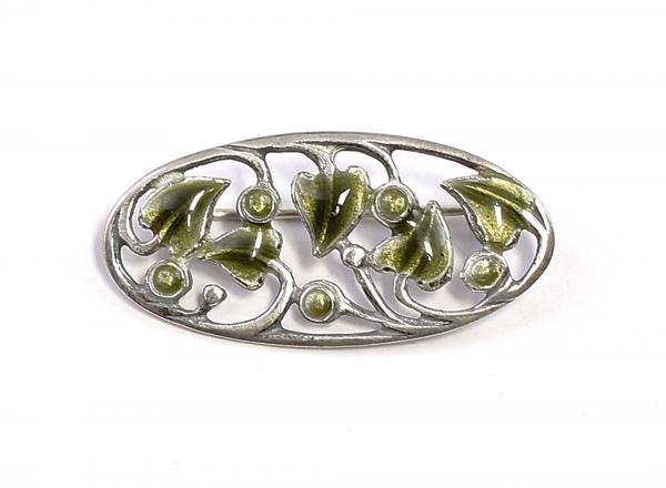 emaillierte Jugendstil Brosche