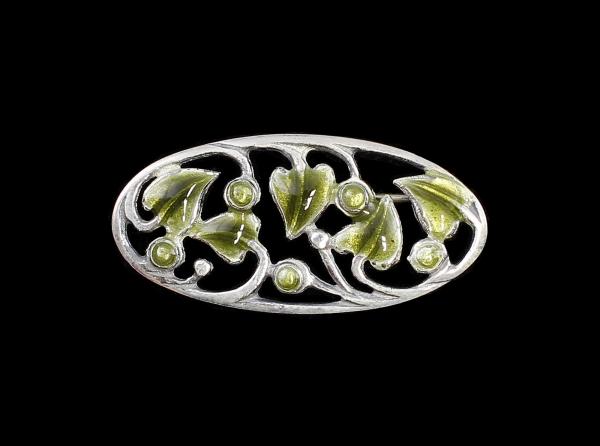 emaillierte Jugendstil Brosche