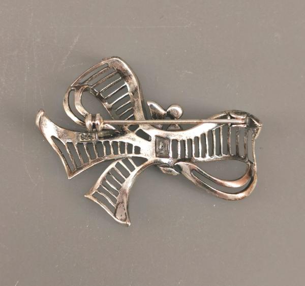 Jugendstil Brosche Schleife Swarovski