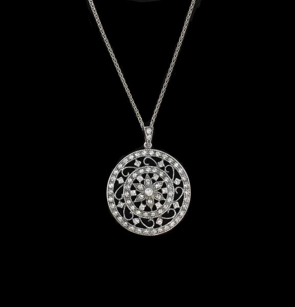 Jugendstil Anhänger an Kette Swarovski