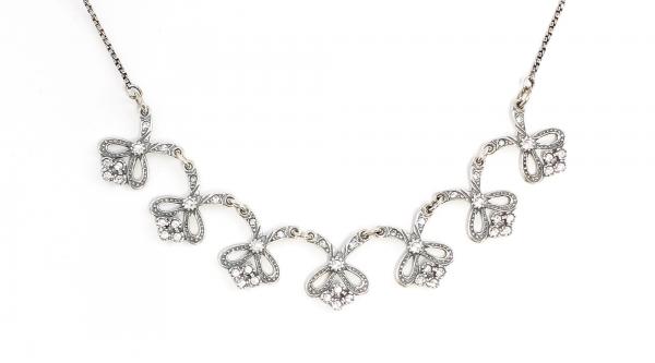 Jugendstil Collier Schleifen Swarovski