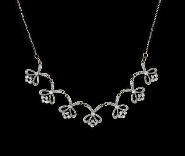 Jugendstil Collier Schleifen Swarovski