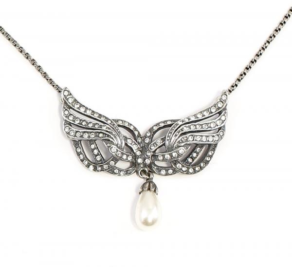 Jugendstil Collier Swarovski und Perle