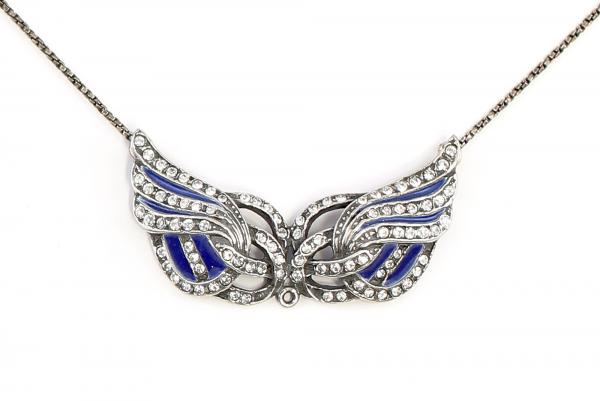 emailliertes Jugendstil Collier Swarovski
