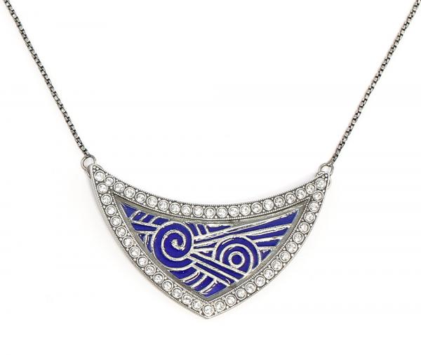 emailliertes Jugendstil Collier Swarovski
