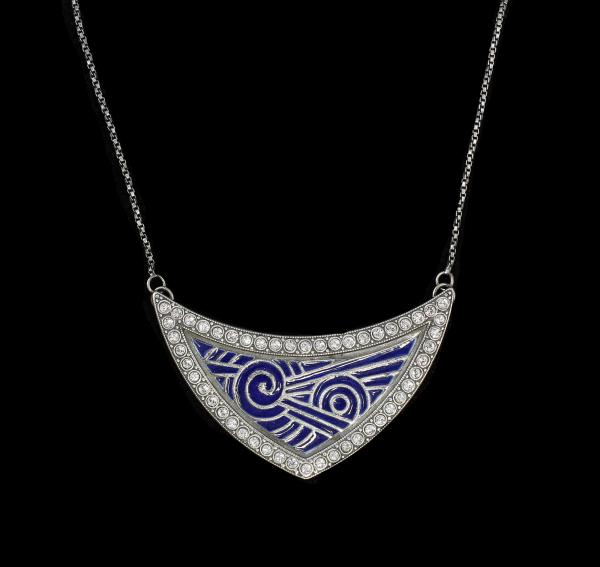 emailliertes Jugendstil Collier Swarovski