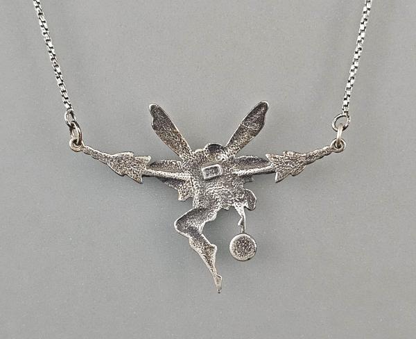 emailliertes Jugendstil Collier Elfe Swarovski
