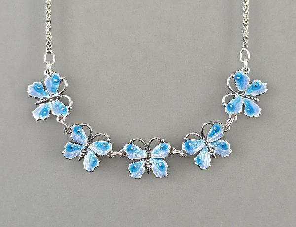 emailliertes Collier Schmetterlinge