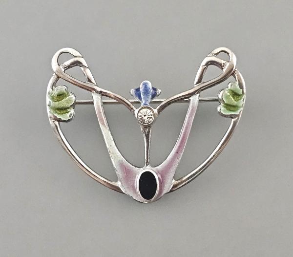 emaillierte Brosche Onyx Swarovski