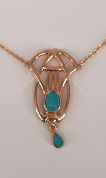 Collier rotvergoldet Türkis