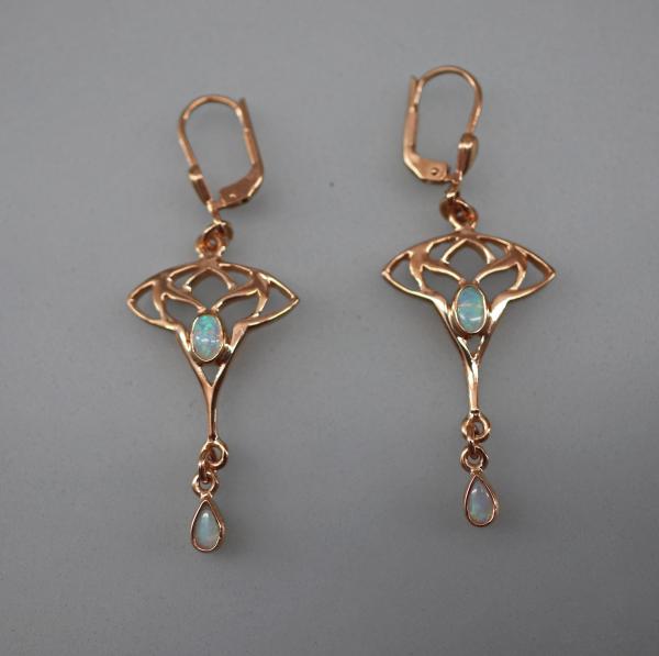 Jugendstil Ohrringe Opal