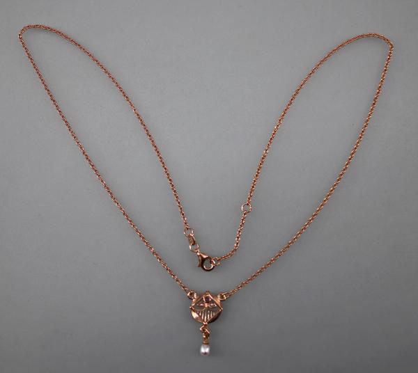 Jugendstil Collier Rubin Perlen