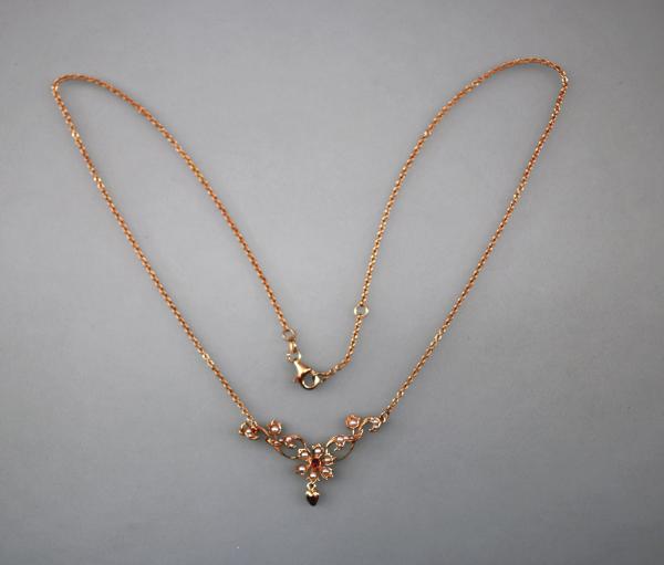 Jugendstil Collier Rubin Perlen