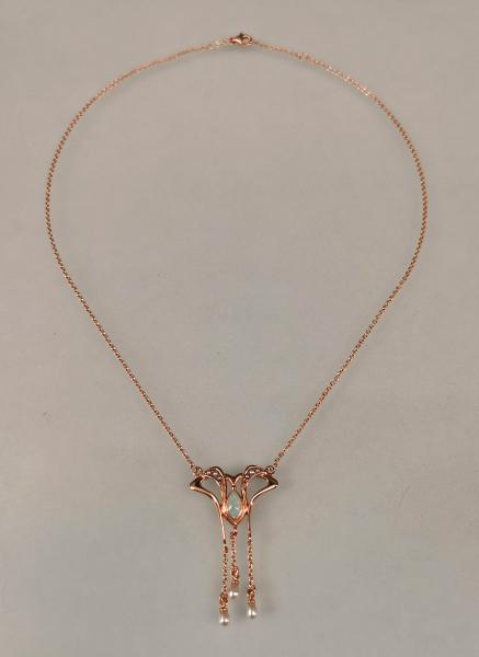 rotvergoldetes Collier Opal Perlen