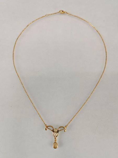 Collier gelbvergoldet mit Opal