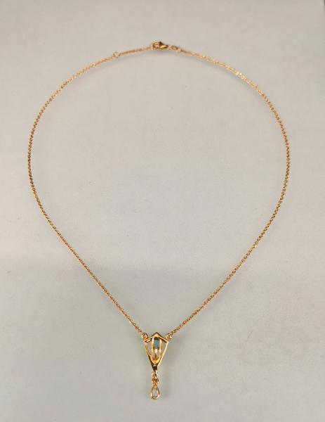 Silber vergoldet Collier mit Blautopas