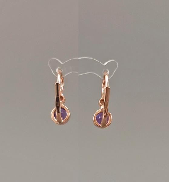 rotvergoldet Ohrringe Amethyst Perle