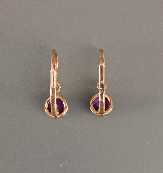 rotvergoldet Ohrringe Amethyst Perle