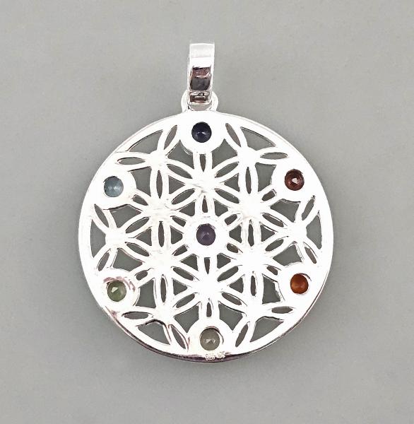 geometrischer Anhänger mit verschiedenen Steinen D 3 L 4 cm