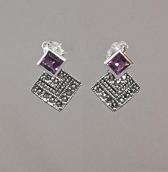 Ohrringe Amethyst Markasiten
