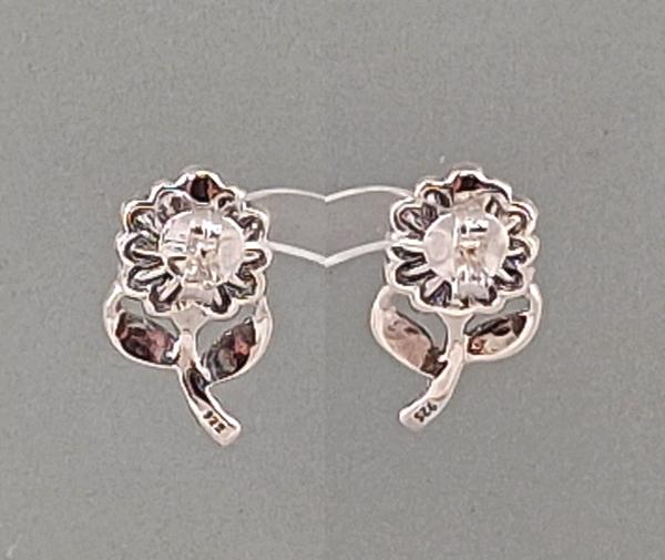 Granat Markasiten Ohrringe Blume