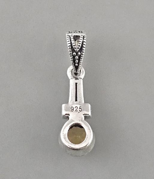 Citrin Anhänger mit Markasiten 0,7x2,5cm
