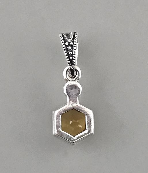 Citrin Anhänger mit Markasiten 0,8x2,5cm