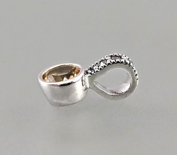 Citrin Anhänger mit Markasiten 0,6x1,5cm