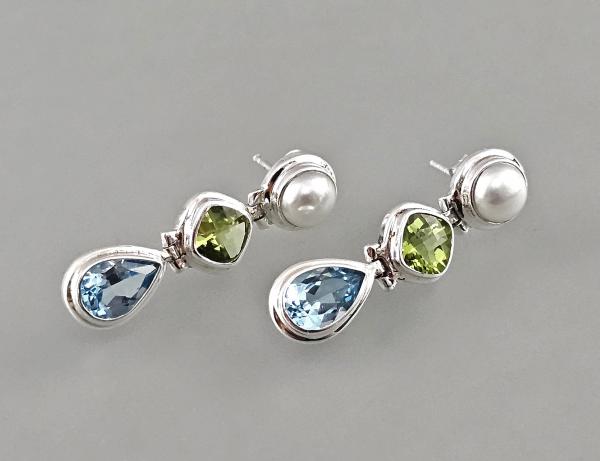 Blautopas Ohrringe Peridot