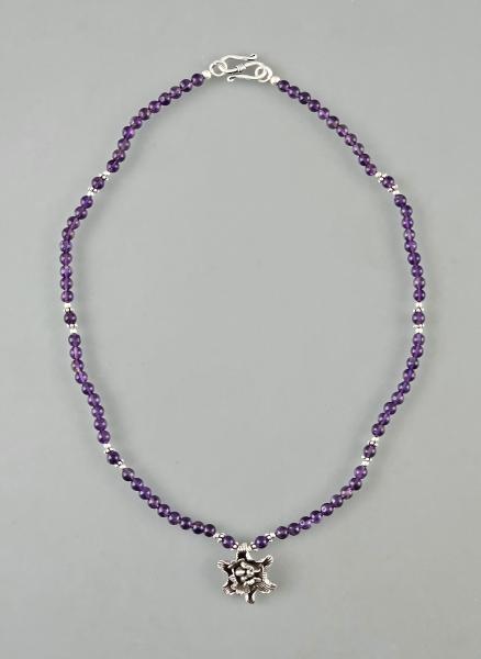 Amethystperlen Collier Blütenanhänger