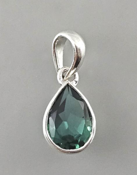 Grüner sibirischer Quarz Anhänger Tropfen 0,9x2cm